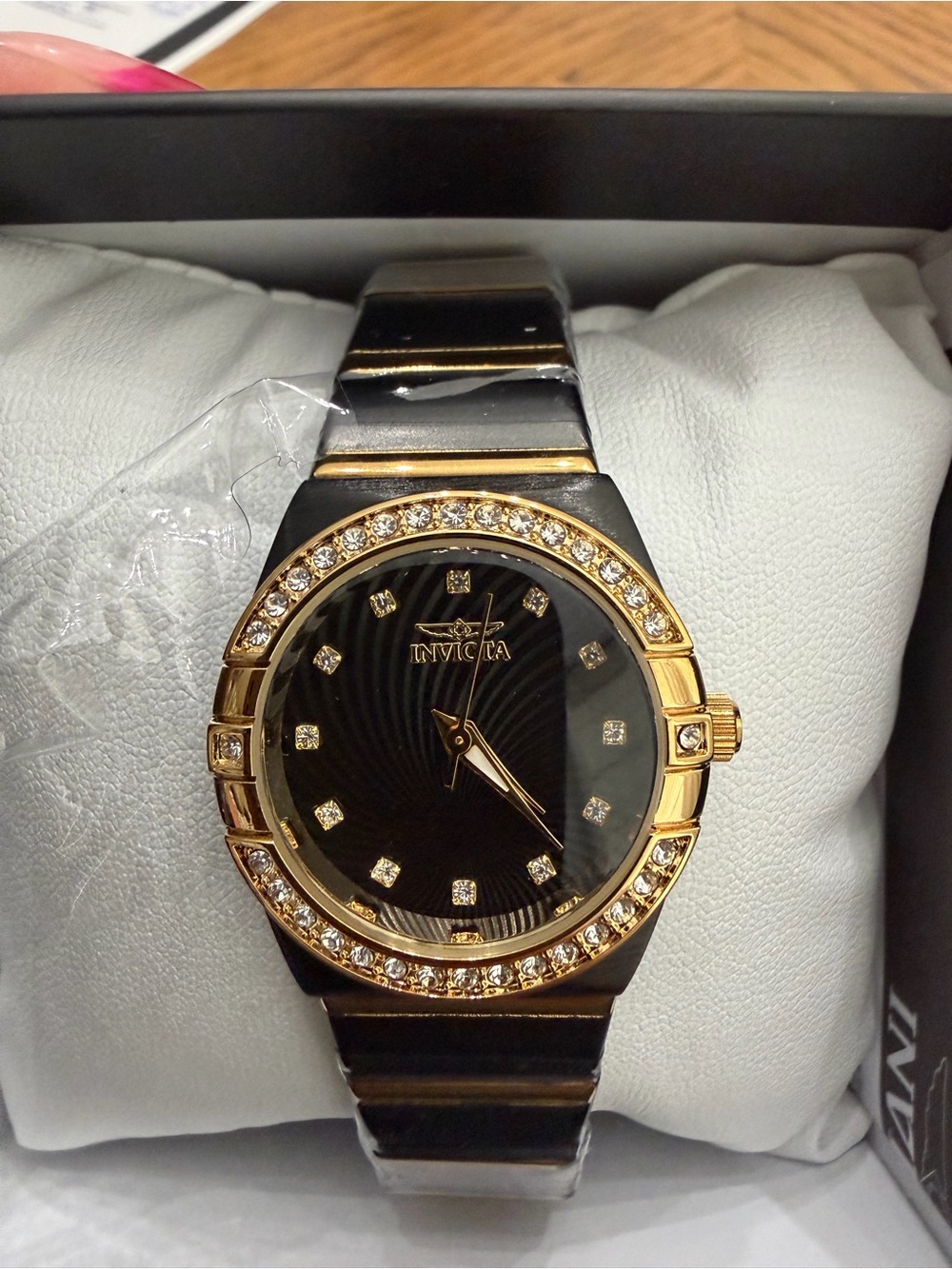 Invicta Angel Lady Black and Gold Watch